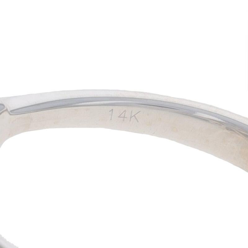 Weißgold Aquamarin-Diamant-Halo-Ring aus Weißgold - 14k runder 1,86 ctw Blumen- Milgrain im Angebot 2