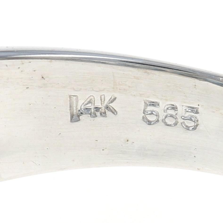 White Gold Aquamarine and Diamond Ring, 14 Karat Oval Cut 3.85 Carat 2