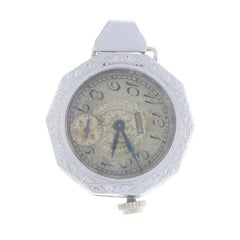 White Gold Art Deco Converted Watch Pendant - 14k Vintage Not Running