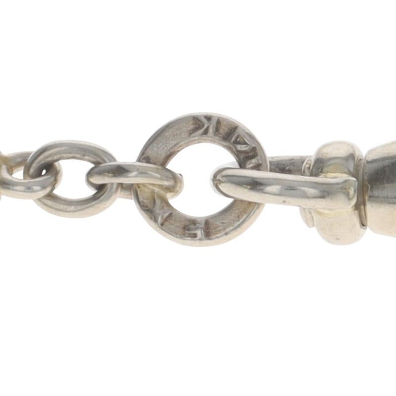 Women's or Men's White Gold Art Deco Fancy Long & Short Pocket Watch Chain 13 1/2