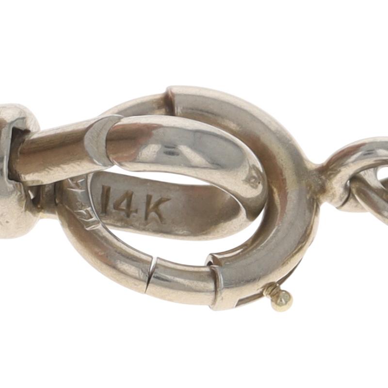 White Gold Art Deco Fancy Long & Short Pocket Watch Chain 13 1/2