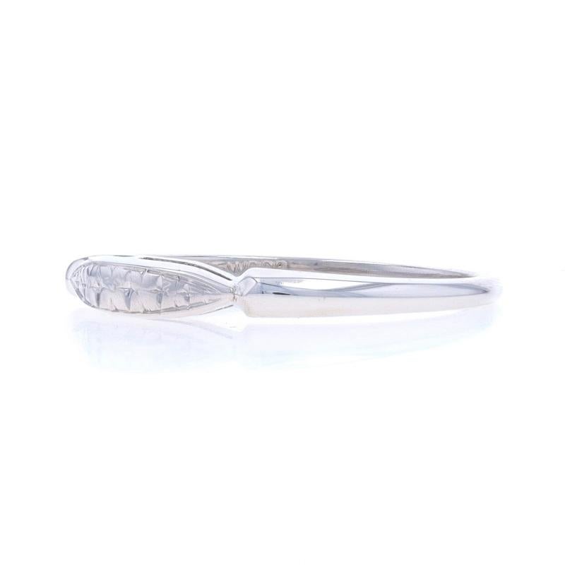 Women's White Gold Art Deco Floral Wedding Band - 14k Ring For Sale