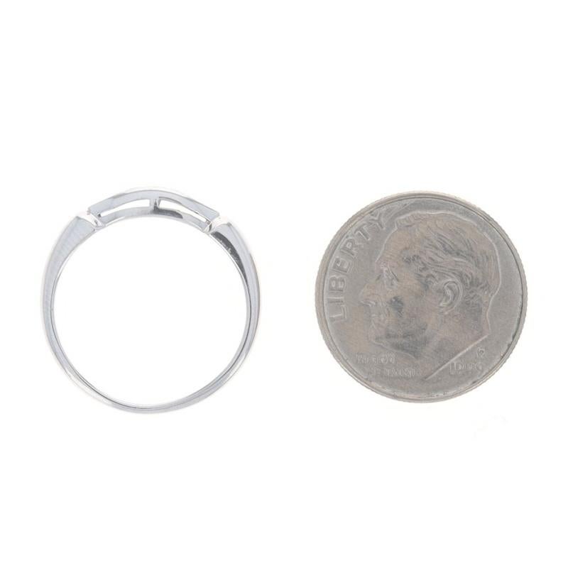 White Gold Art Deco Floral Wedding Band - 14k Ring For Sale 2