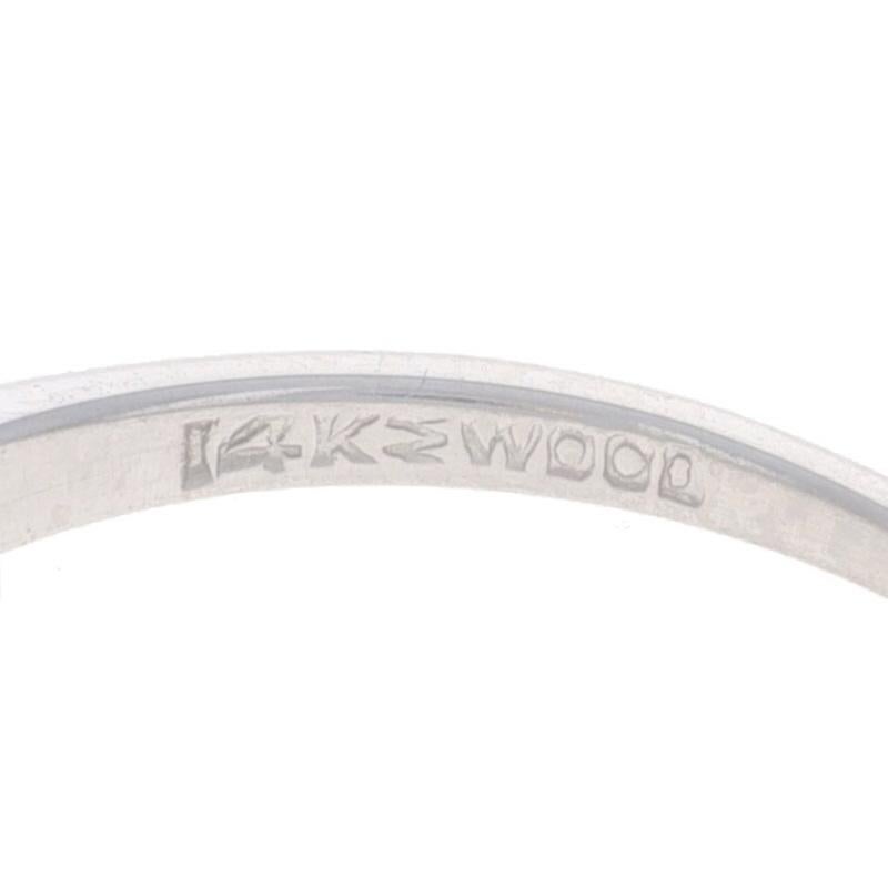 White Gold Art Deco Floral Wedding Band - 14k Ring For Sale 3
