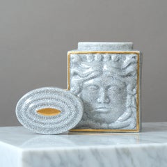 White & Gold Art Deco 'Medusa' Tea Caddy by Tyra Lundgren for ALP, Sweden, 1930s