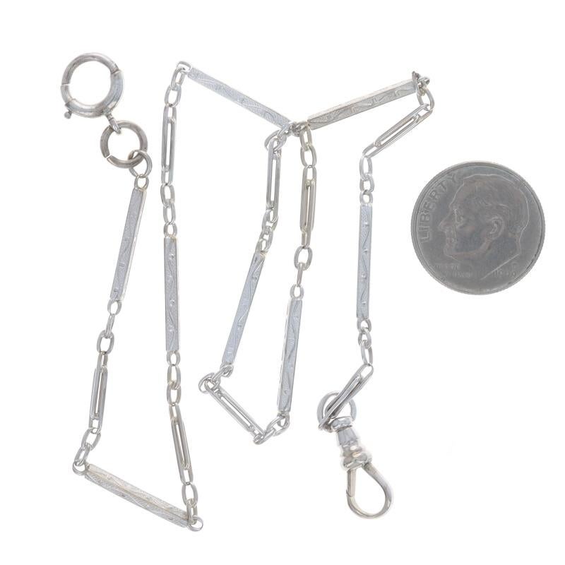 De las mujeres Cadena de reloj de bolsillo Art Decó de oro blanco 13 3/4