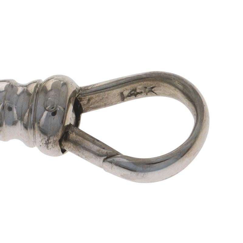 Cadena de reloj de bolsillo Art Decó de oro blanco 13 3/4