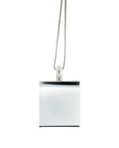 Collana con ciondolo in oro bianco in stile Art Deco e quarzo