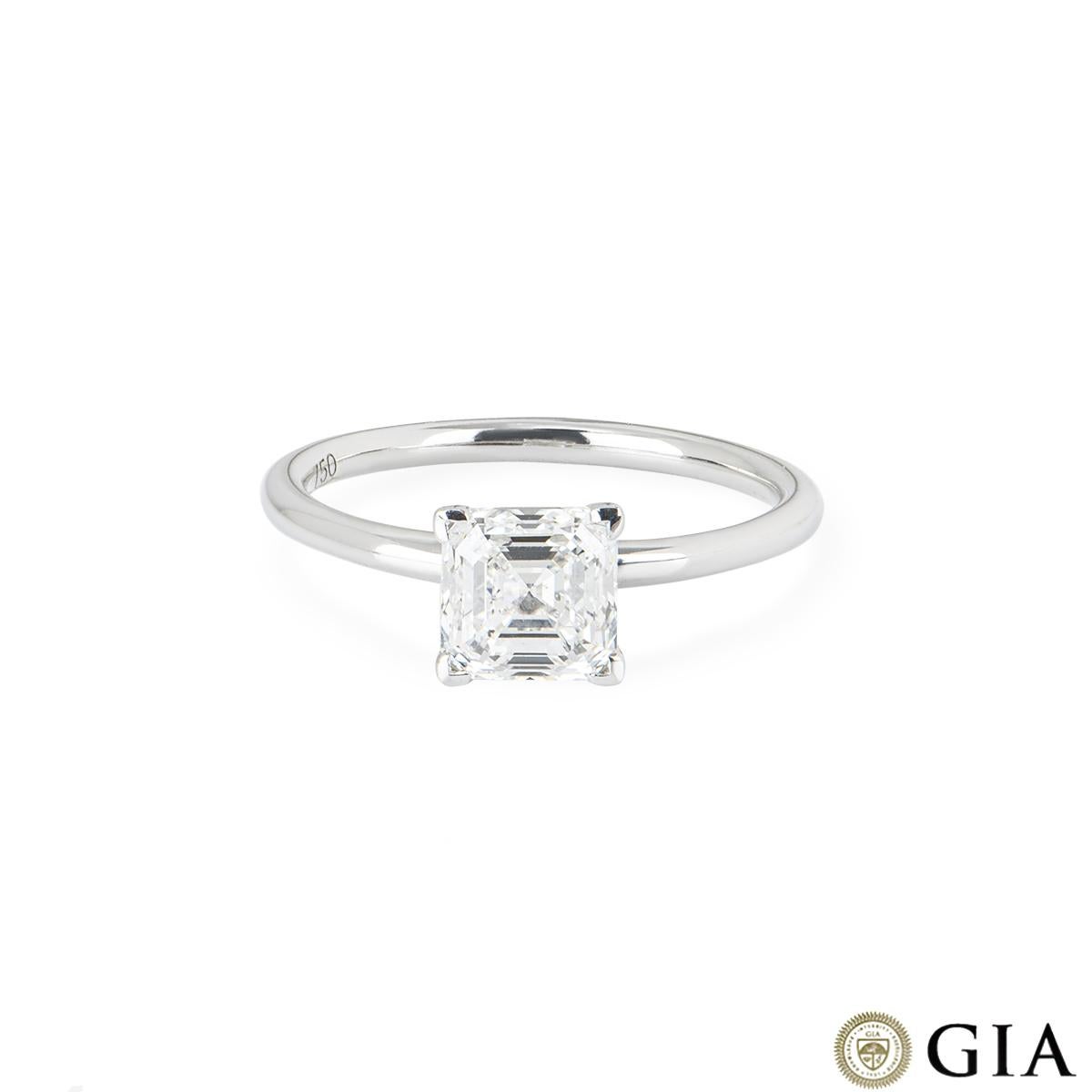 White Gold Asscher Cut Diamond Ring 1.50ct I/SI1 In New Condition For Sale In London, GB