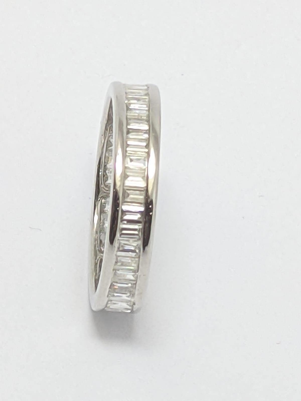 White Gold Baguette Cut Diamond Eternity Ring In Excellent Condition In London, GB