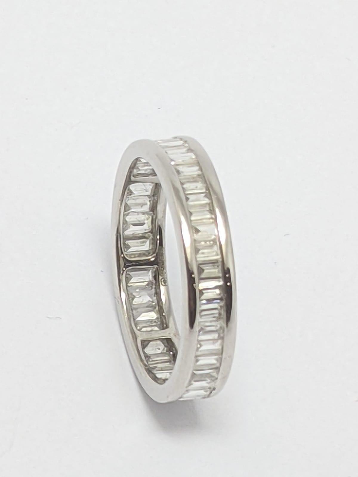 Women's White Gold Baguette Cut Diamond Eternity Ring