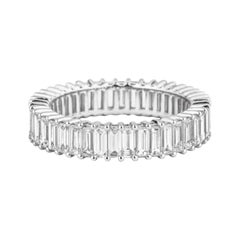 White Gold Baguette Cut Diamond Full Eternity Ring, 2.74ct