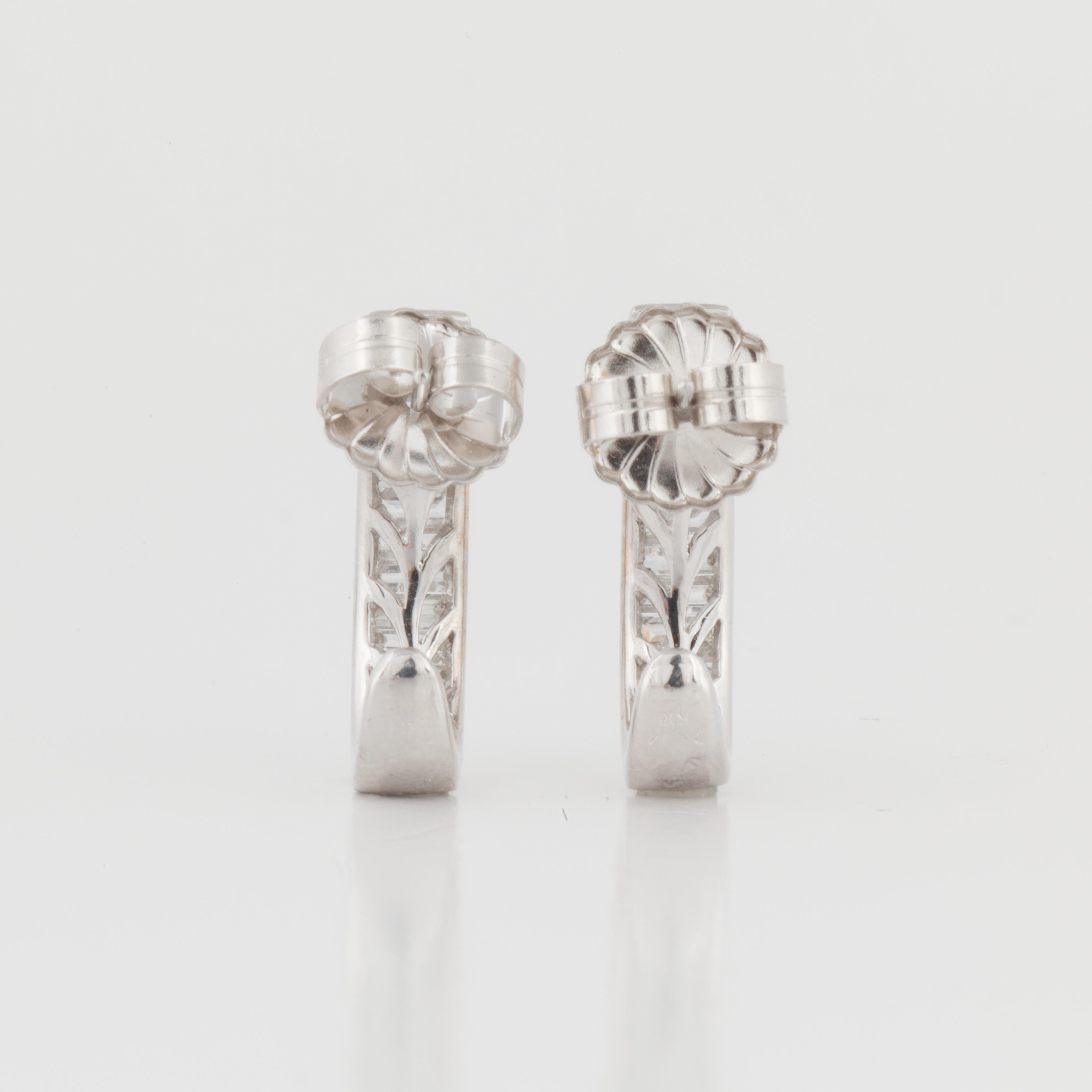 diamond baguette hoop earrings