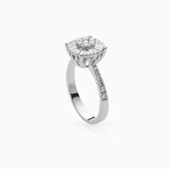 White Gold Baguette Diamond Ring – 0.66 Carat Total Weight, 18k Gold