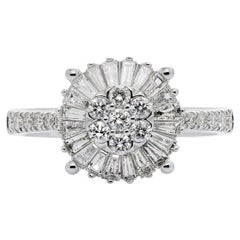 White Gold Baguette Diamond Ring – 0.66 Carat Total Weight, 18k Gold