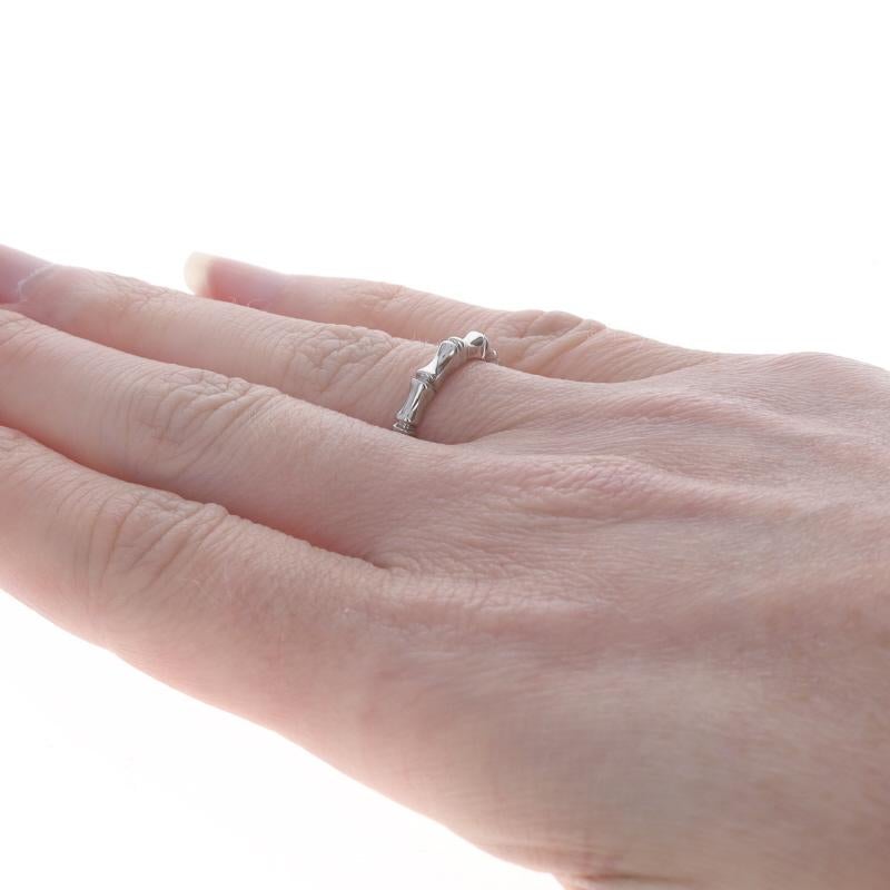 Women's White Gold Bamboo Band - 14k Stackable Ring For Sale