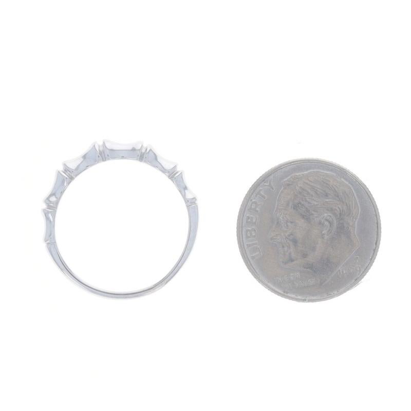 White Gold Bamboo Band - 14k Stackable Ring For Sale 1