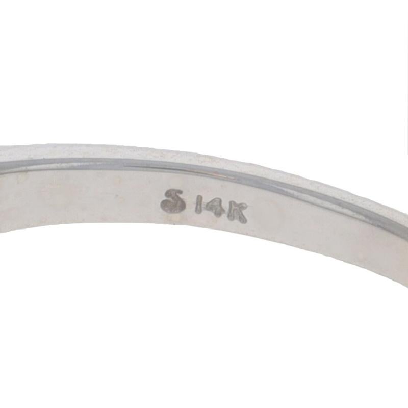 White Gold Bamboo Band - 14k Stackable Ring For Sale 2