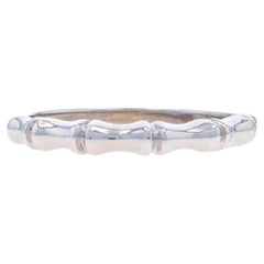 Bambusband aus Weißgold - 14k Stapelbarer Ring
