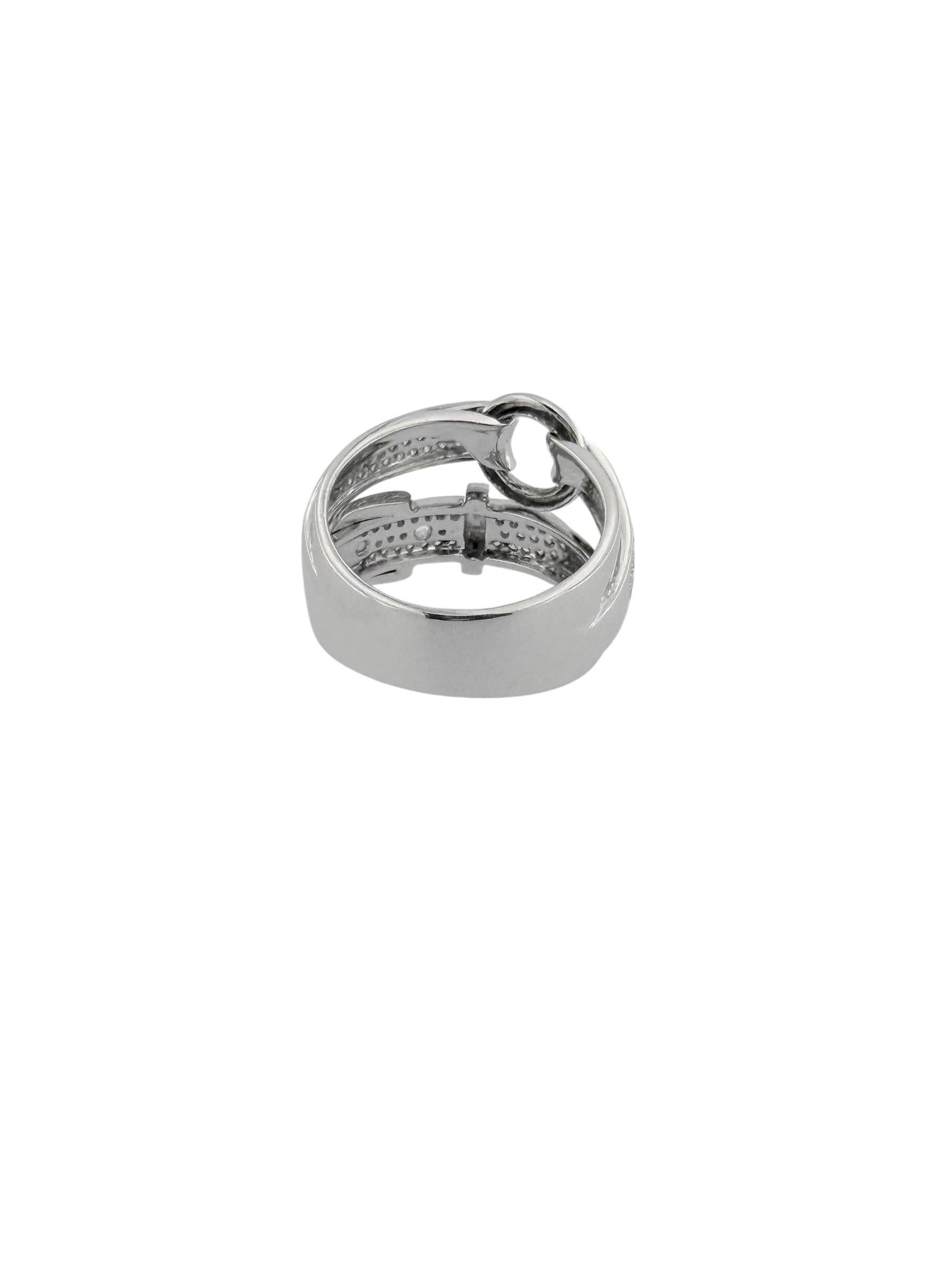 Weißgold Band Ring Gürtel Design mit natürlichen Diamanten im Angebot 1