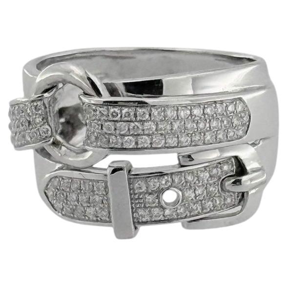 Bague en or blanc avec design amne et diamants naturels