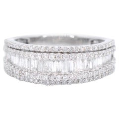 Ring aus Weißgold mit fünf Reihen von Diamanten von 1,00 Karat