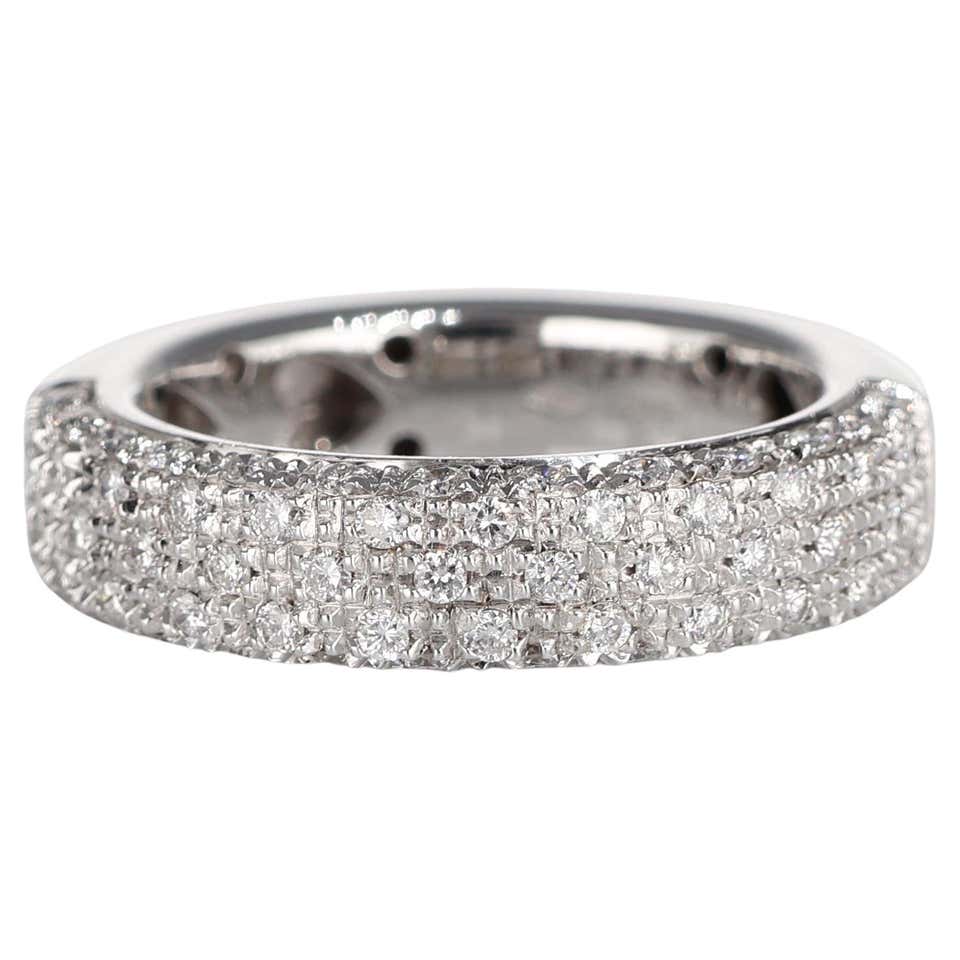White Gold Diamond Pave Rectangular Statement Ring For Sale at 1stDibs