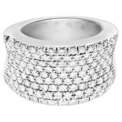 Vintage White Gold Band with Eight Rows of Pave Diamonds Wedding/Anniversary Style