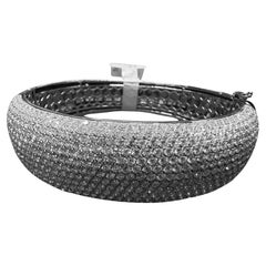 White Gold Bangle Bracelet with 16.18ct Natural Diamonds