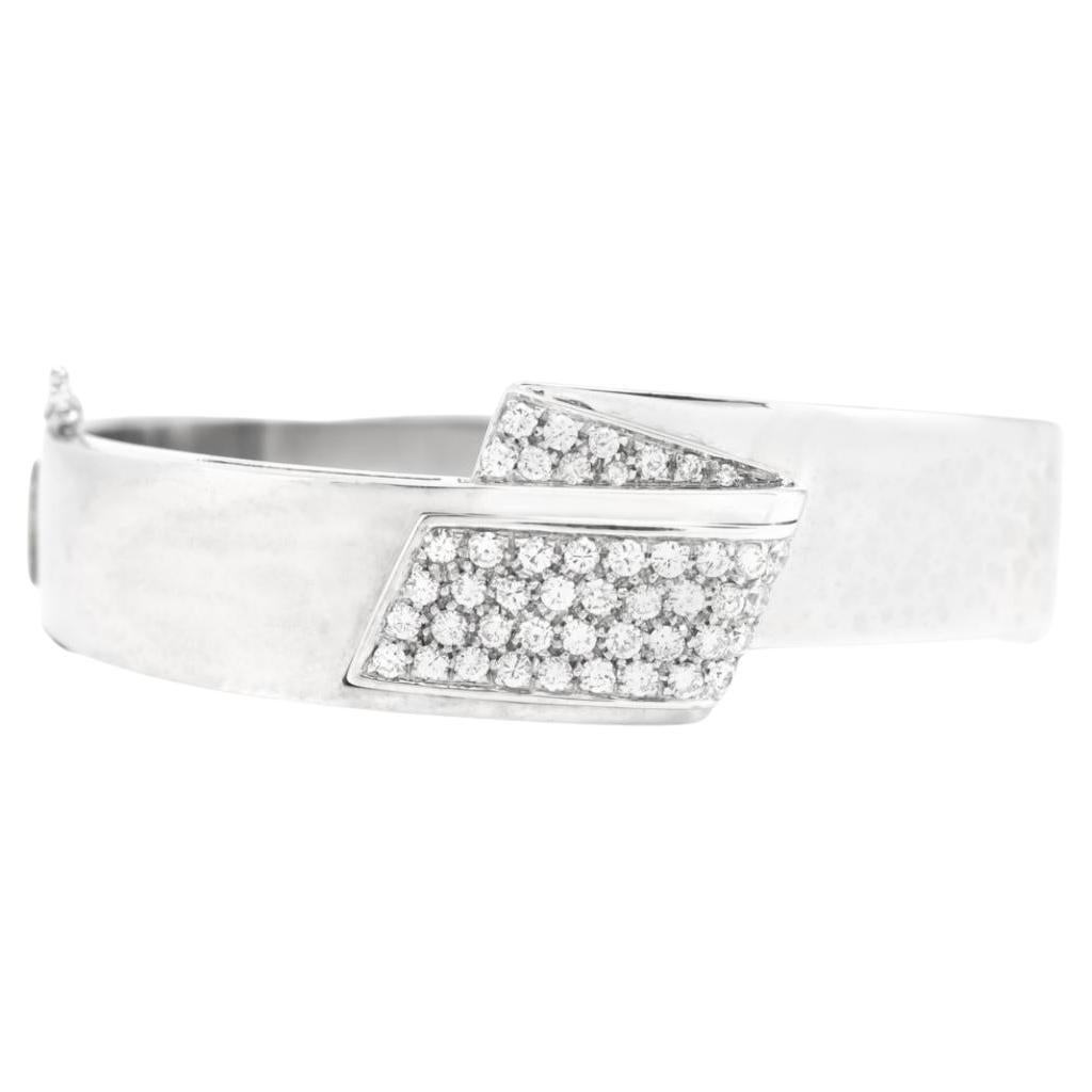 Bracciale Bangle in oro bianco con 2,00 carati di diamanti