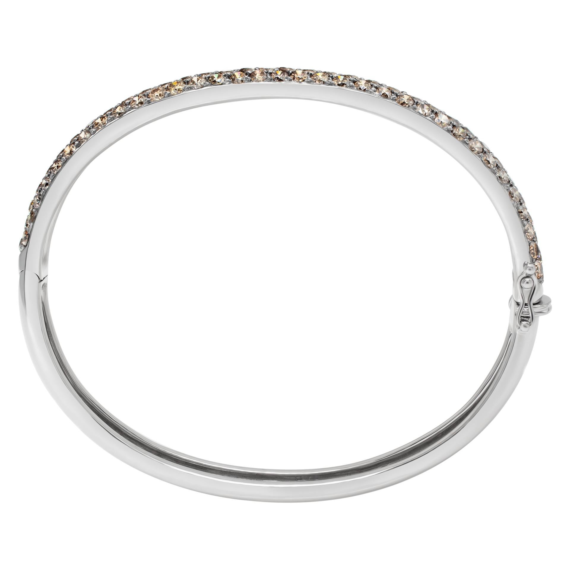 Women's White gold bangle with brown diamonds For Sale