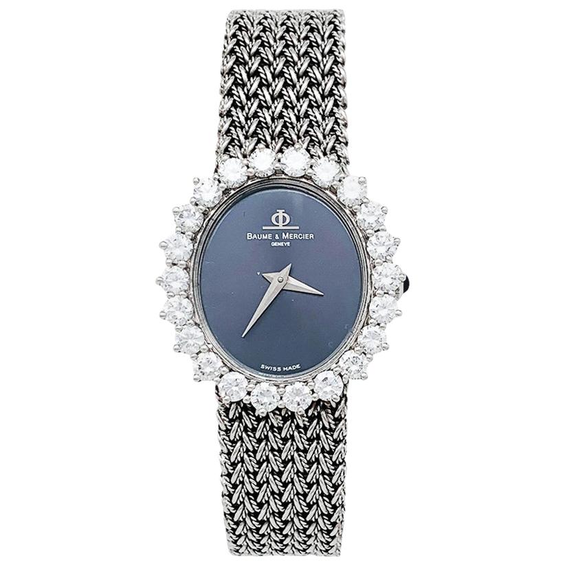 White Gold Baume & Mercier Watch, Diamonds