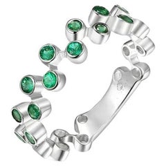 White Gold Bezel Emeralds Fashion Band