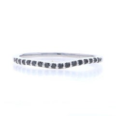 Weißgold Schwarzer Diamant Enhancer Ehering - 14k .12ctw Guard Ring Treated