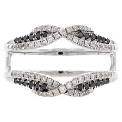 Weißgold Schwarzer Diamant Enhancer Ehering 14k .50ctw Jacke Ring Treated