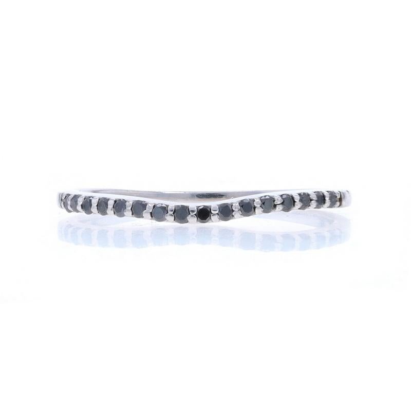 Size: 8 1/2
Sizing Fee: Up 2 sizes for $35 or Down 1 size for $35

Metal Content: 14k White Gold

Stone Information

Natural Diamonds
Treatment: Color Enhanced
Carat(s): .16ctw
Cut: Round
Color: Black

Total Carats: .16ctw

Center Contour (east to