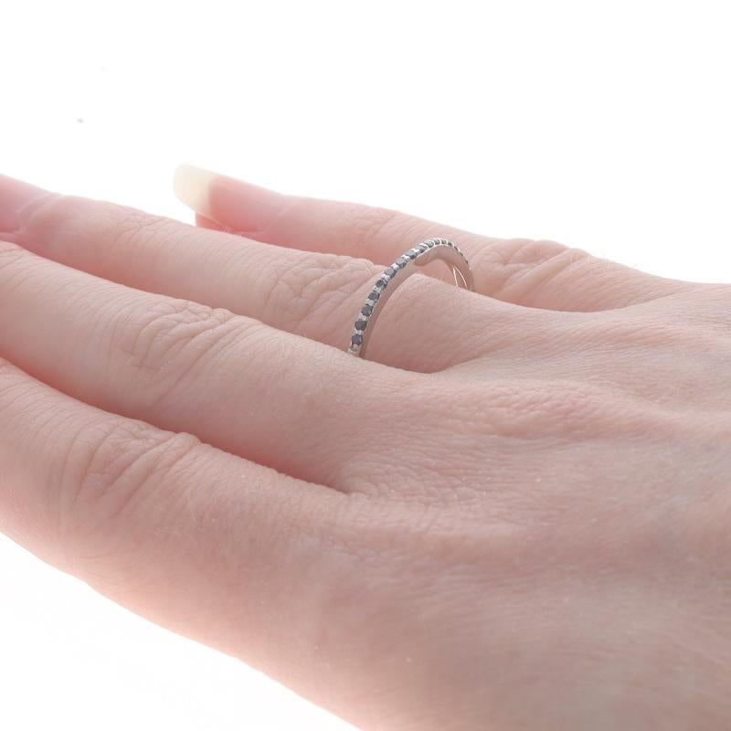 Round Cut White Gold Black Diamond Enhancer Wedding Band - 14k Rd.16ctw Guard Ring Treated For Sale