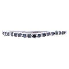 Weißgold Schwarzer Diamant Enhancer Ehering - 14k Rd.16ctw Guard Ring Treated