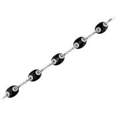 Hammerman Brothers White Gold Black Onyx and Diamond Bracelet