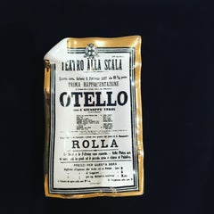 White, Gold and Black Porcelain Metropolitan Opera "Otello" Play Bill Theme Tray