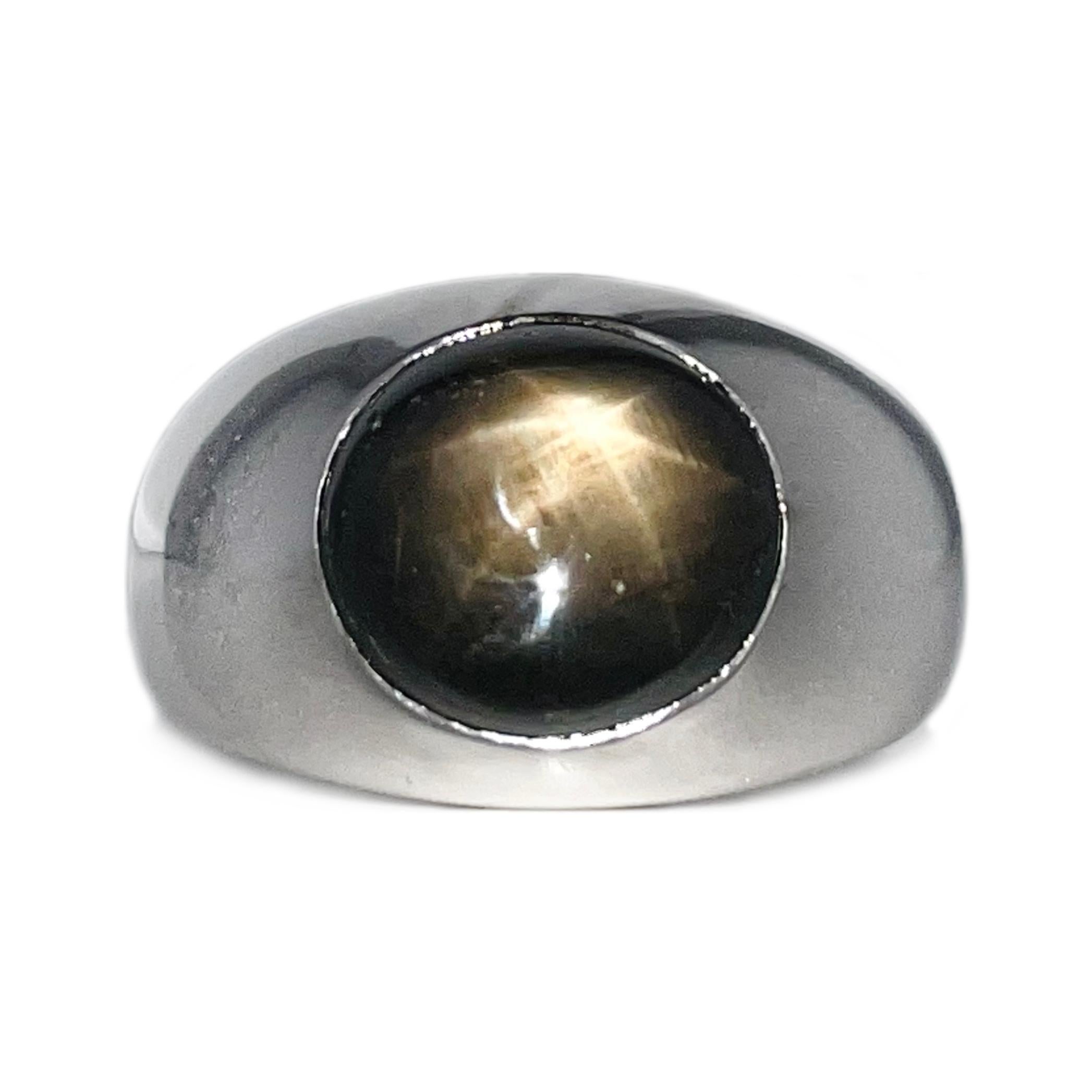 black star sapphire gold ring