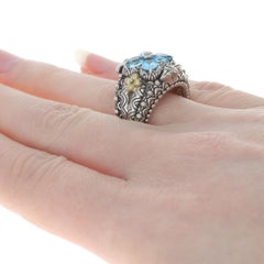 White Gold Black & White Diamond Heart Ring, 10k Round Brilliant .30ctw