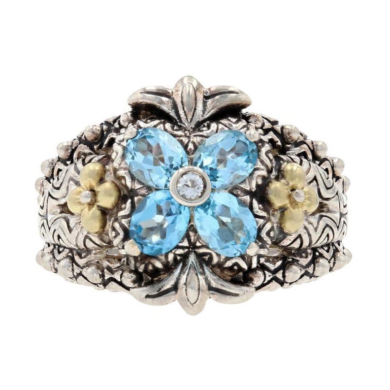 Bague cœur en or blanc et diamants noirs et blancs, brillant rond 10 carats, 0,30 carat en vente