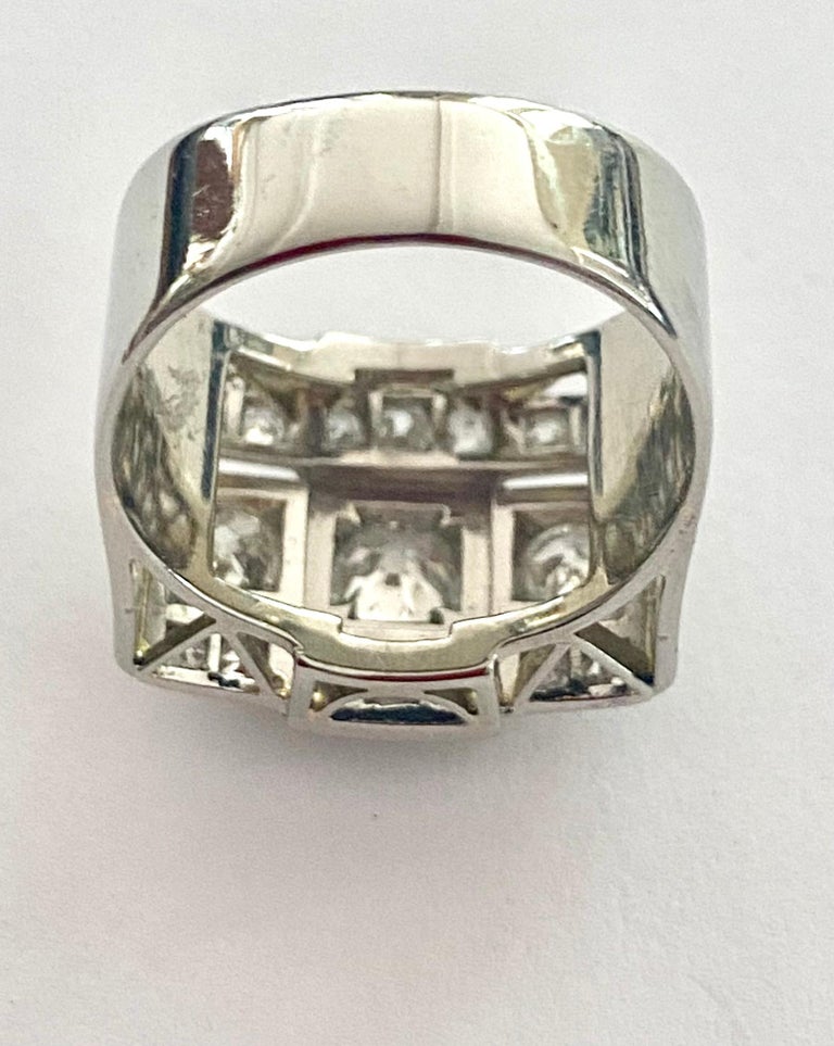 White Gold Block Ring from 1950 Diamonds For Sale at 1stDibs