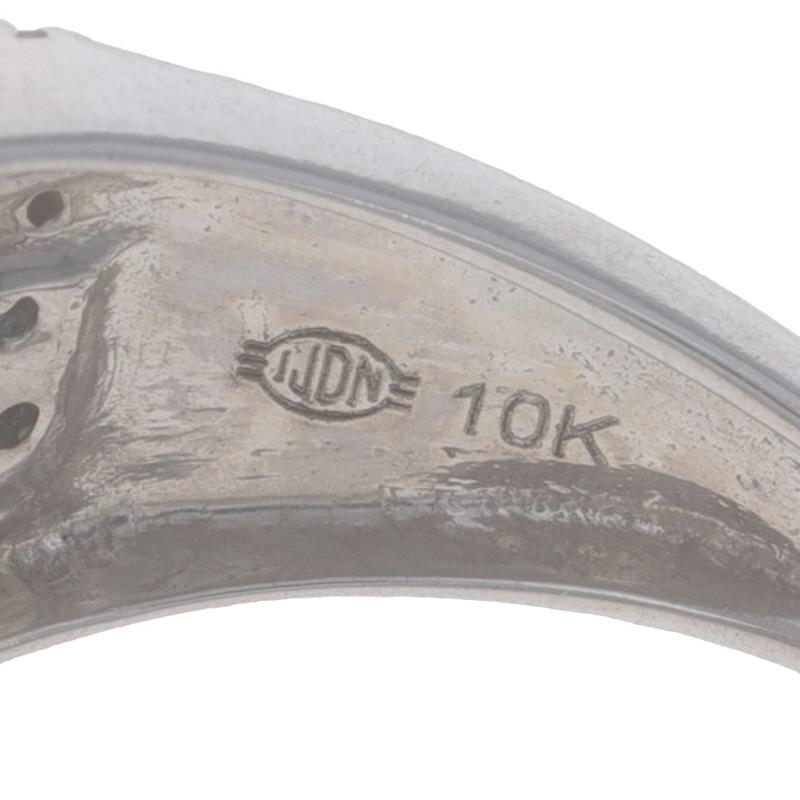 White Gold Blue Diamond Cluster Cocktail Band - 10k Round 1.00ctw Ring Treated 2
