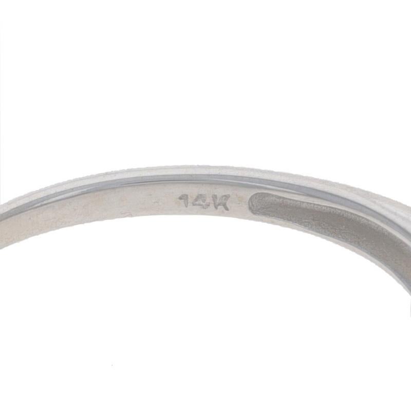 Weißgold Blauer Topas Cocktail Solitär-Ring - 14k Smaragdschliff 6,93 Karat Filigran im Angebot 3