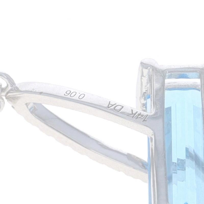 Collana incrociata in oro bianco con diamante e topazio blu da 18