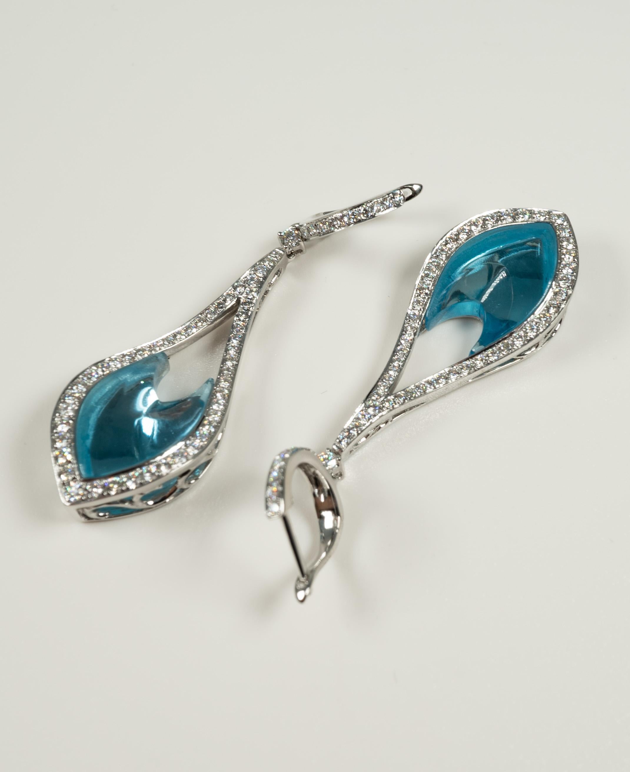 topaz and diamond earrings