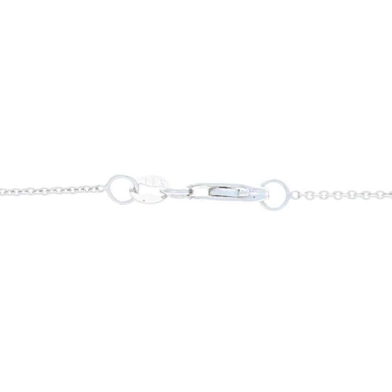 White Gold Blue Topaz & Diamond Halo Necklace 14k Emerald Cut 1.35ctw Adjustable For Sale 1