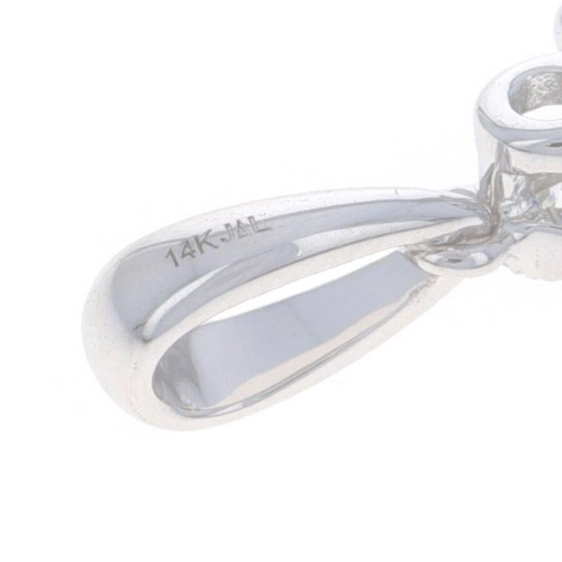 Donna Ciondolo in oro bianco con diamante e topazio blu 14k a scacchiera 3,98ctw Milgrain in vendita